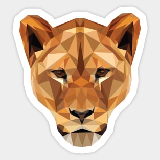 Geometrical Lioness Head Sticker